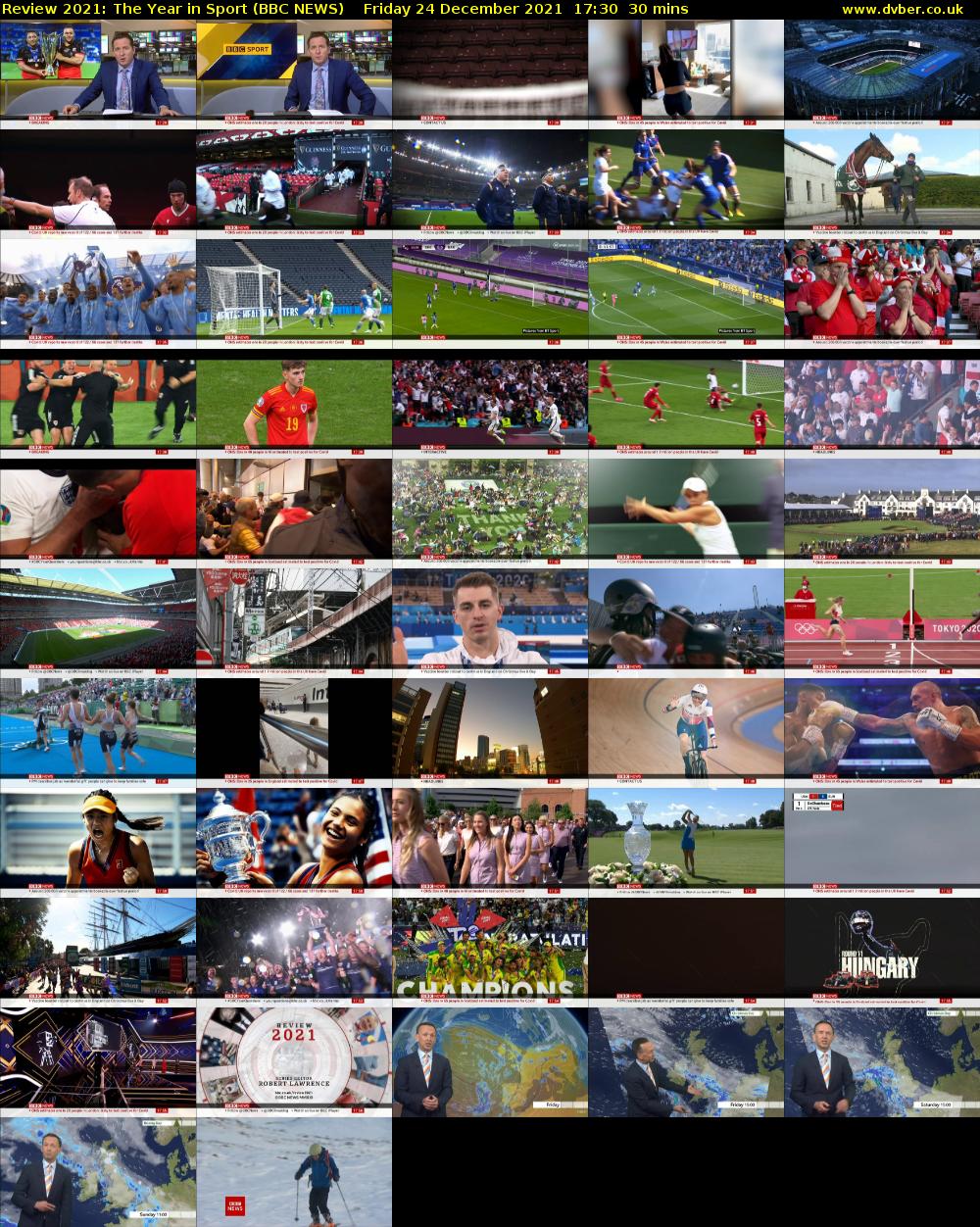 Review 2021: The Year in Sport (BBC NEWS) Friday 24 December 2021 17:30 - 18:00