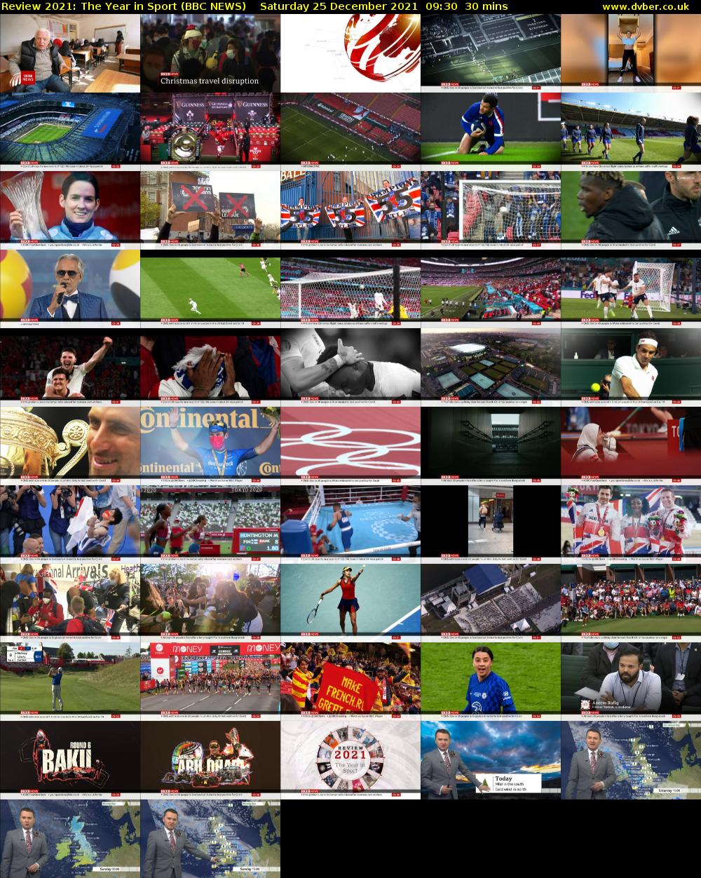 Review 2021: The Year in Sport (BBC NEWS) Saturday 25 December 2021 09:30 - 10:00