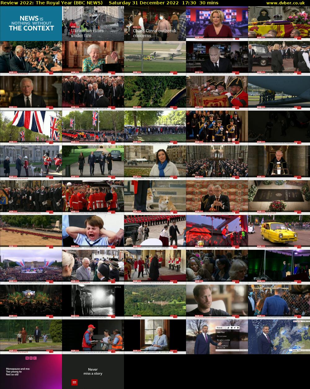 Review 2022: The Royal Year (BBC NEWS) Saturday 31 December 2022 17:30 - 18:00