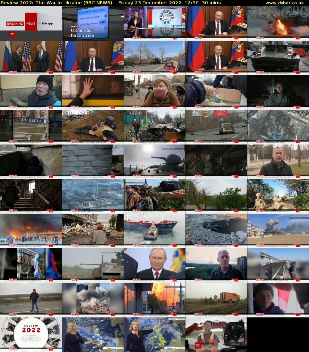 Review 2022: The War in Ukraine (BBC NEWS) Friday 23 December 2022 12:30 - 13:00