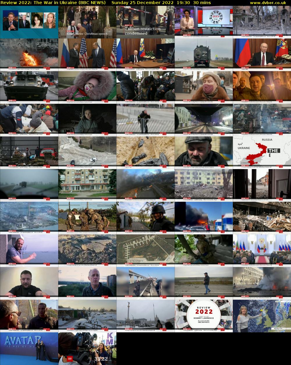 Review 2022: The War in Ukraine (BBC NEWS) Sunday 25 December 2022 19:30 - 20:00