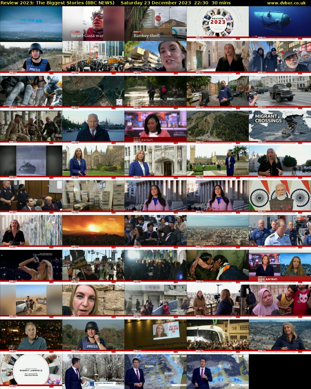 Review 2023: The Biggest Stories (BBC NEWS) Saturday 23 December 2023 22:30 - 23:00