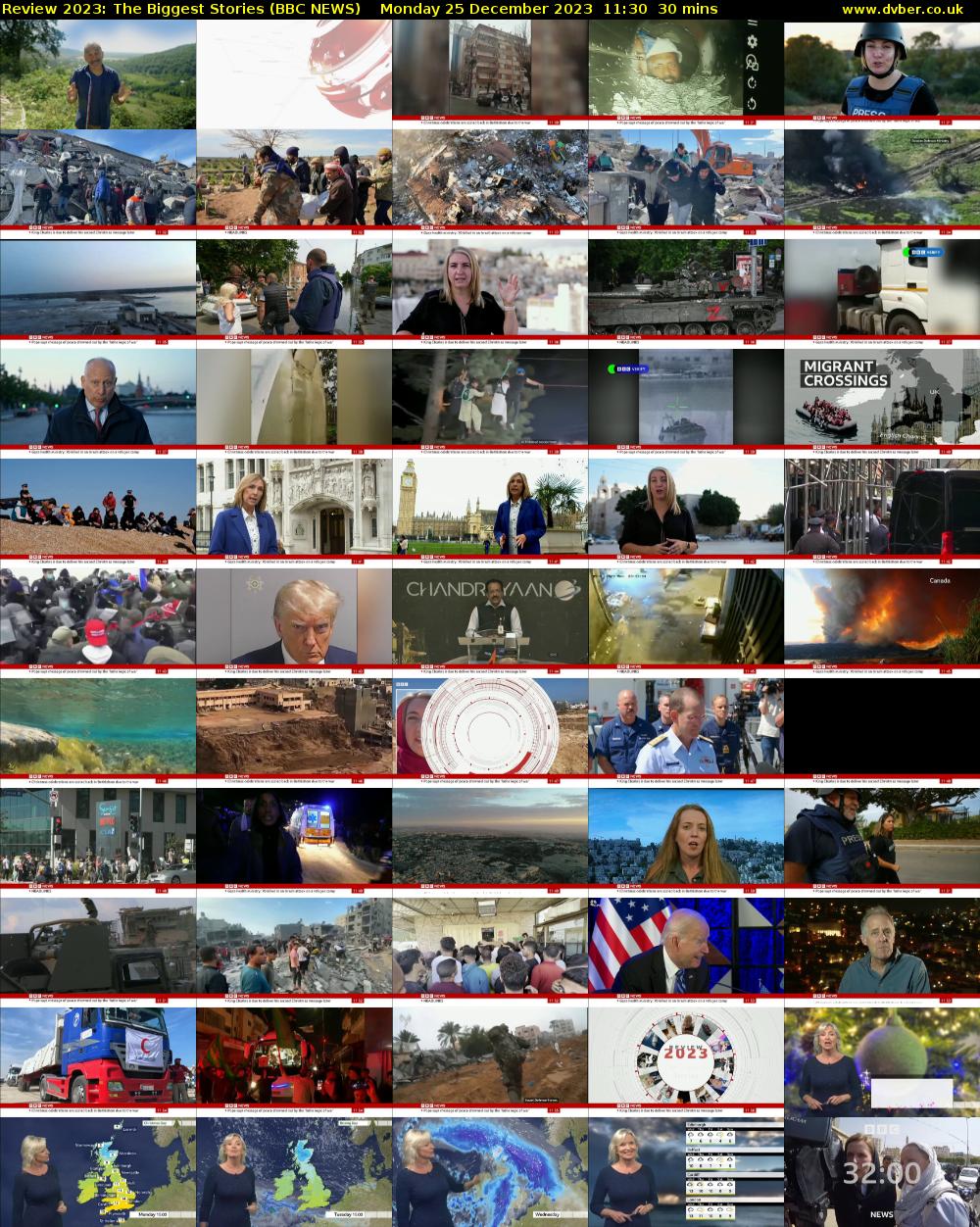 Review 2023: The Biggest Stories (BBC NEWS) Monday 25 December 2023 11:30 - 12:00