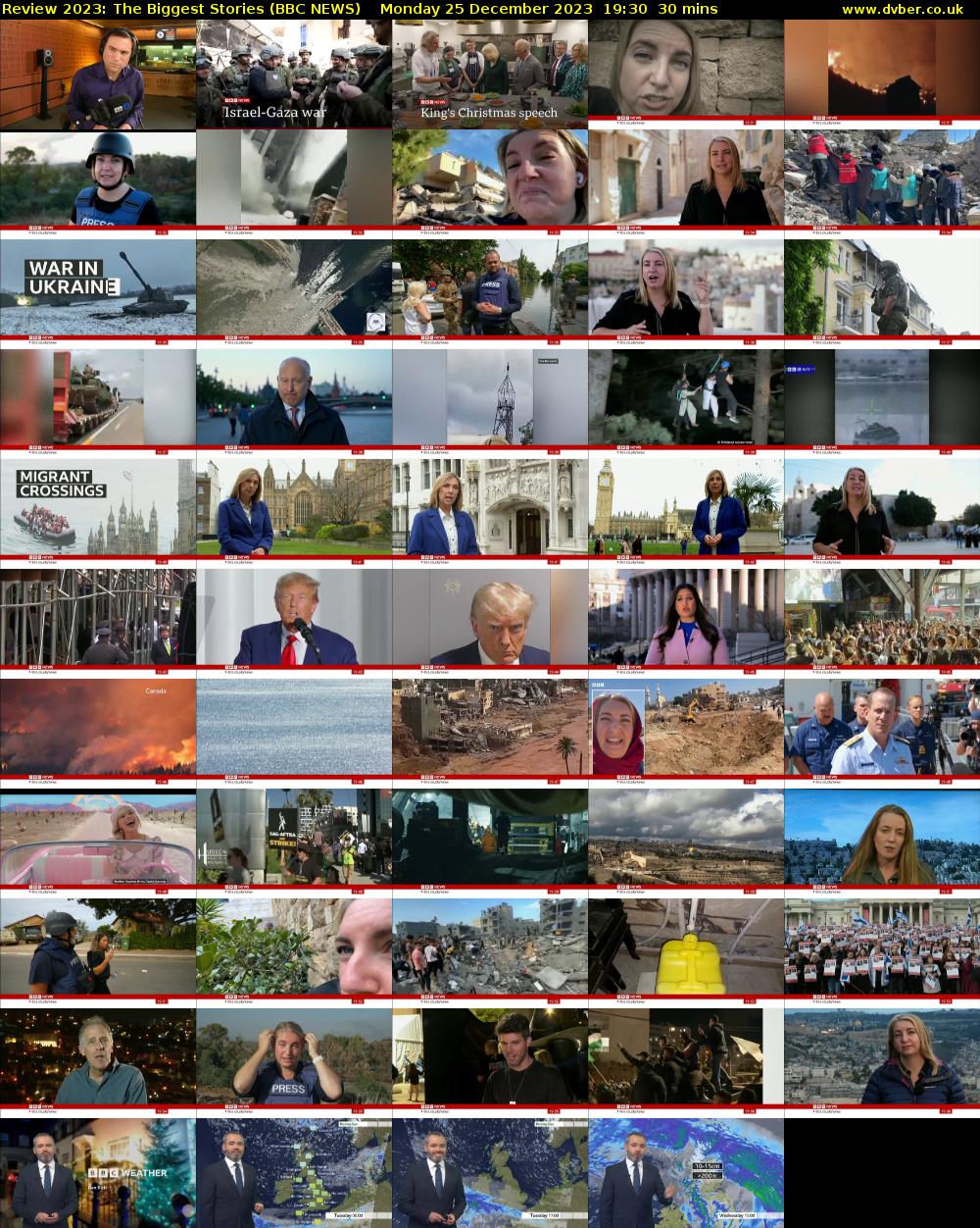 Review 2023: The Biggest Stories (BBC NEWS) Monday 25 December 2023 19:30 - 20:00