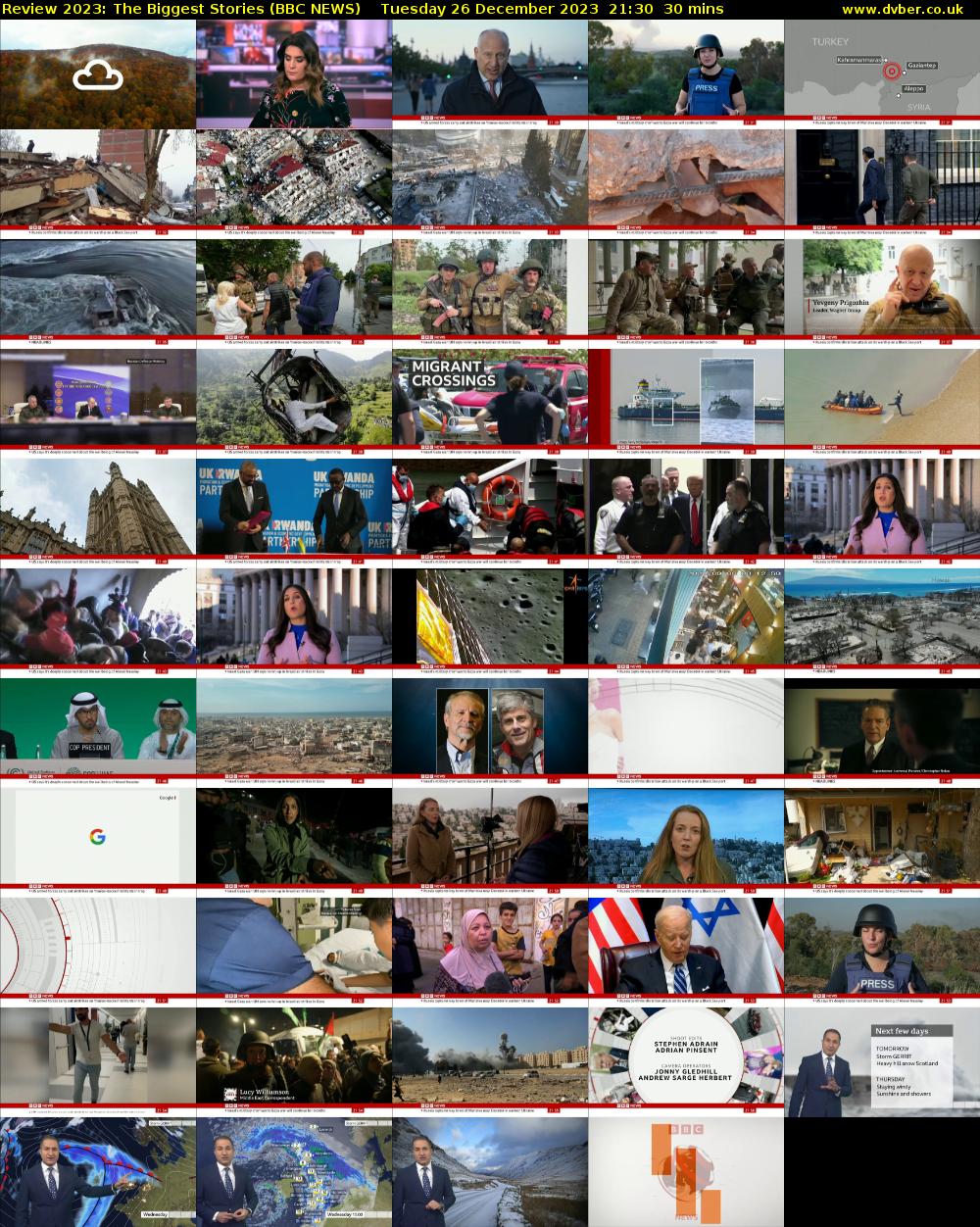 Review 2023: The Biggest Stories (BBC NEWS) Tuesday 26 December 2023 21:30 - 22:00