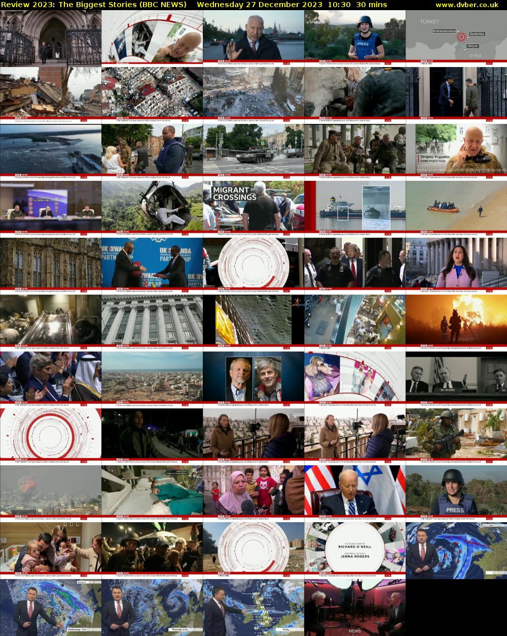 Review 2023: The Biggest Stories (BBC NEWS) Wednesday 27 December 2023 10:30 - 11:00