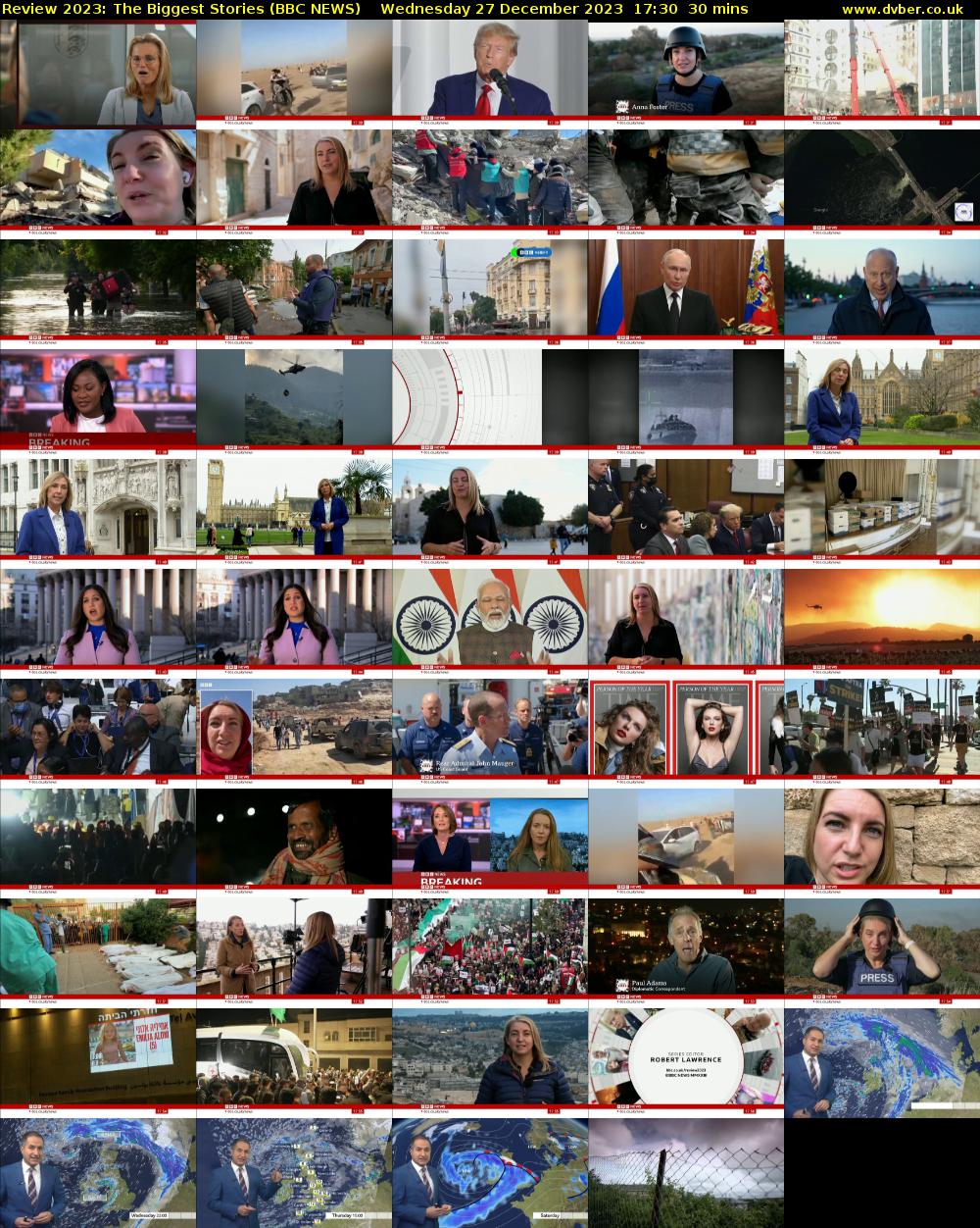 Review 2023: The Biggest Stories (BBC NEWS) Wednesday 27 December 2023 17:30 - 18:00