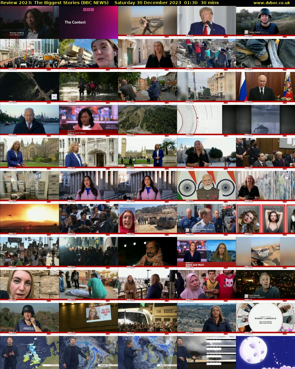 Review 2023: The Biggest Stories (BBC NEWS) Saturday 30 December 2023 01:30 - 02:00