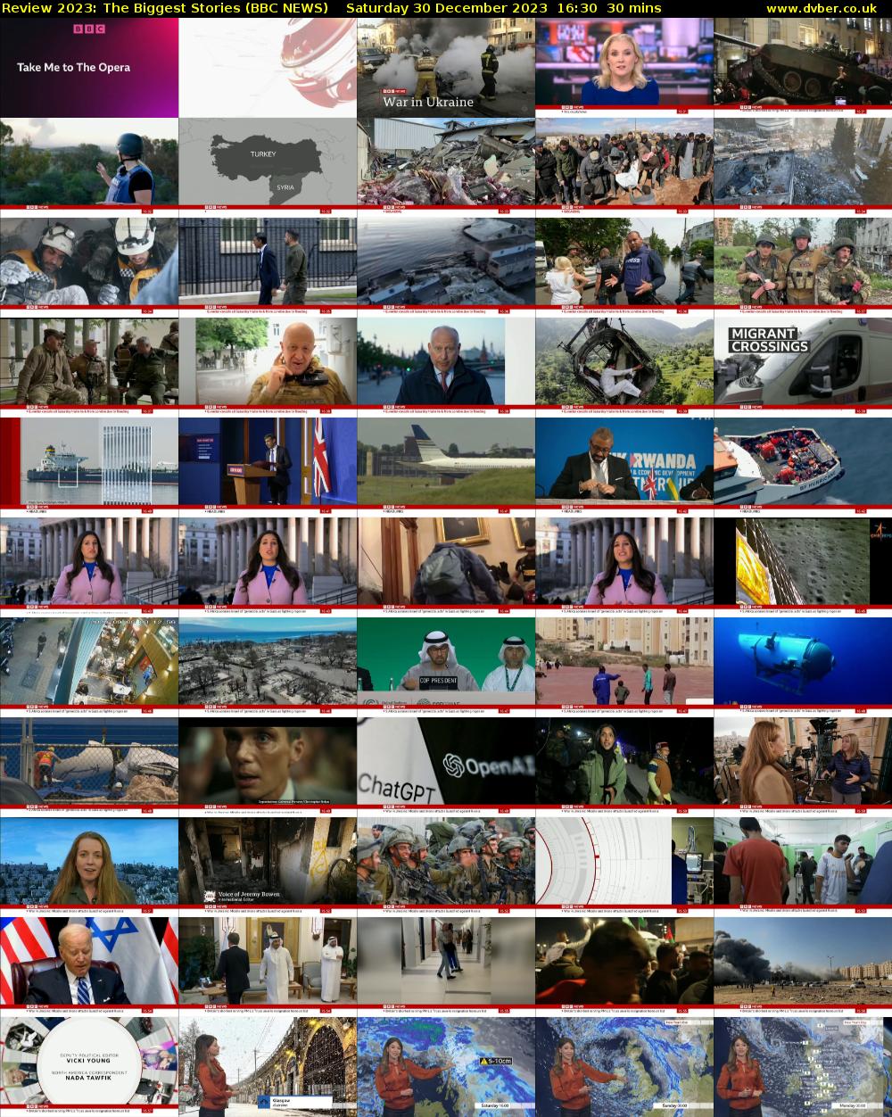 Review 2023: The Biggest Stories (BBC NEWS) Saturday 30 December 2023 16:30 - 17:00