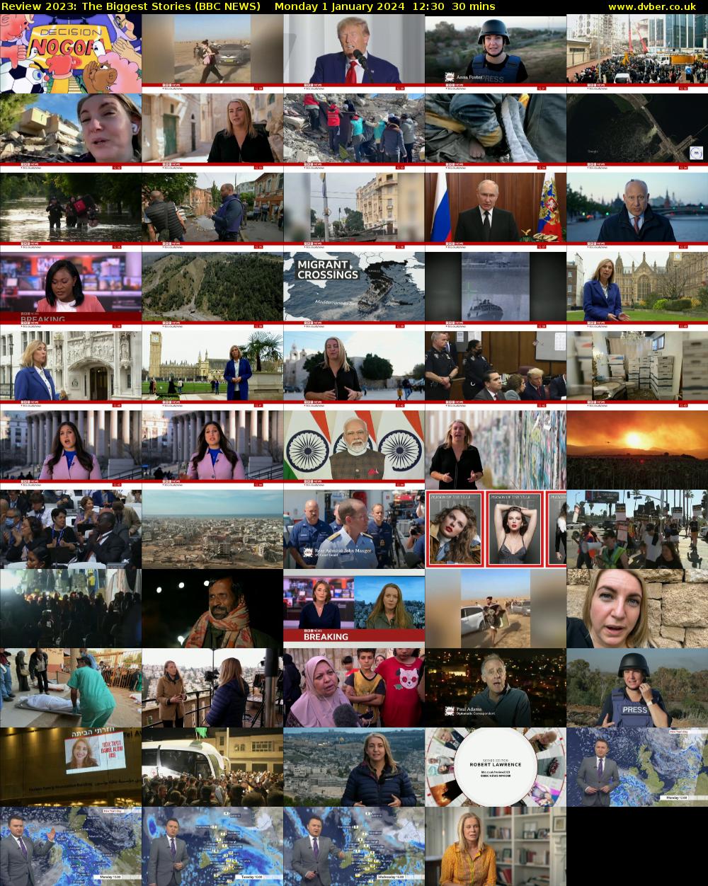 Review 2023: The Biggest Stories (BBC NEWS) Monday 1 January 2024 12:30 - 13:00