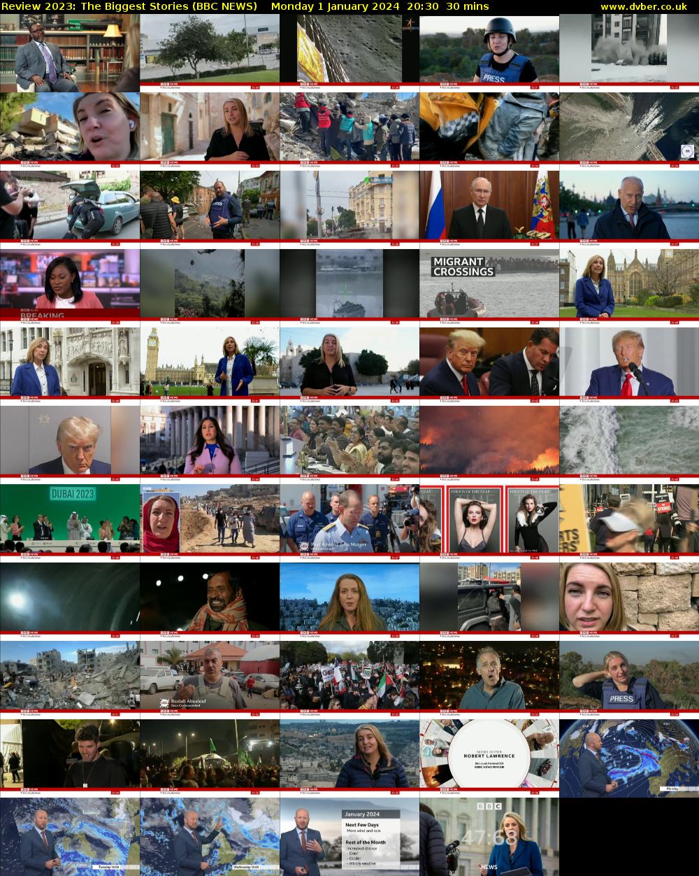 Review 2023: The Biggest Stories (BBC NEWS) Monday 1 January 2024 20:30 - 21:00