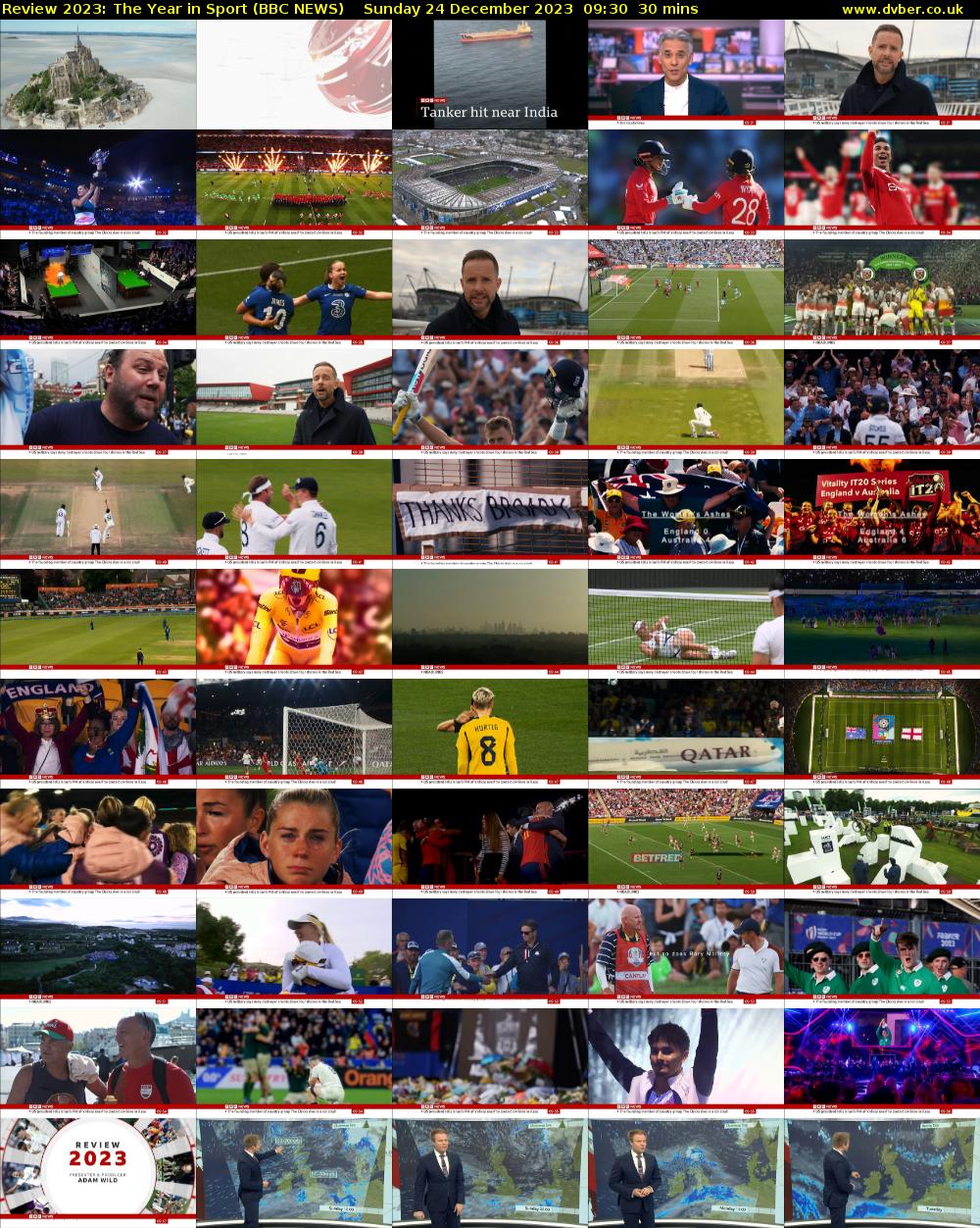 Review 2023: The Year in Sport (BBC NEWS) Sunday 24 December 2023 09:30 - 10:00