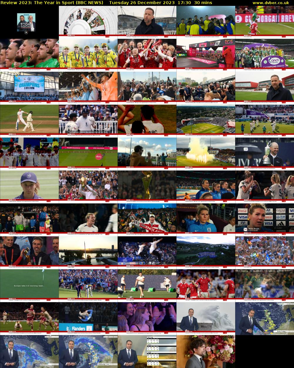 Review 2023: The Year in Sport (BBC NEWS) Tuesday 26 December 2023 17:30 - 18:00