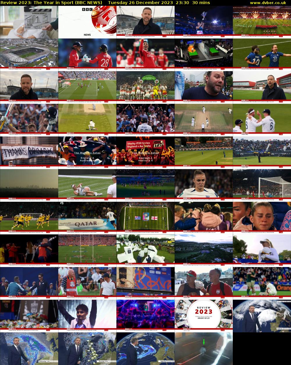 Review 2023: The Year in Sport (BBC NEWS) Tuesday 26 December 2023 23:30 - 00:00