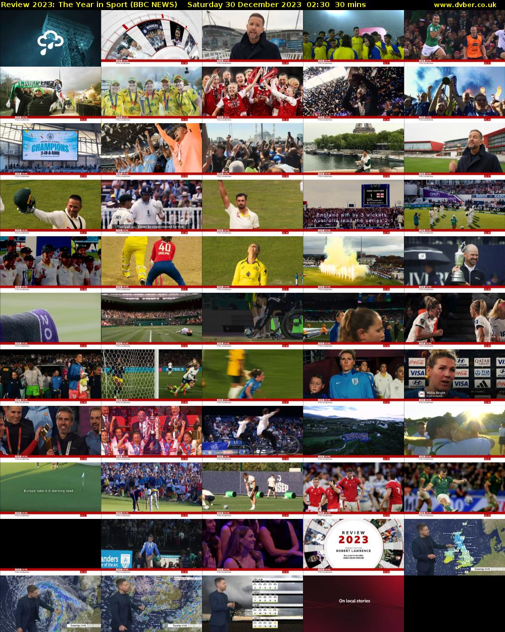 Review 2023: The Year in Sport (BBC NEWS) Saturday 30 December 2023 02:30 - 03:00