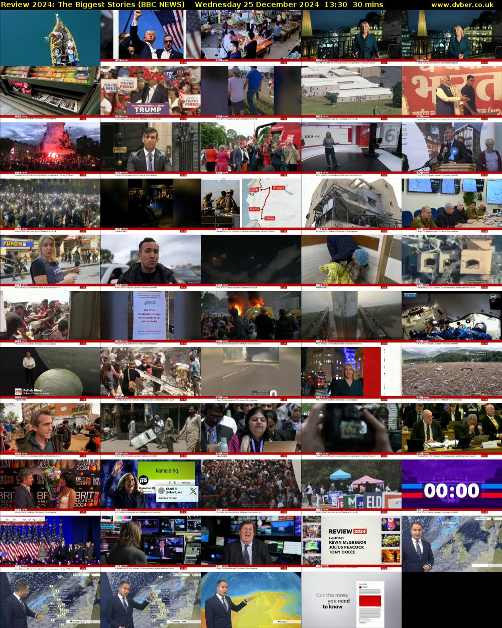 Review 2024: The Biggest Stories (BBC NEWS) Wednesday 25 December 2024 13:30 - 14:00