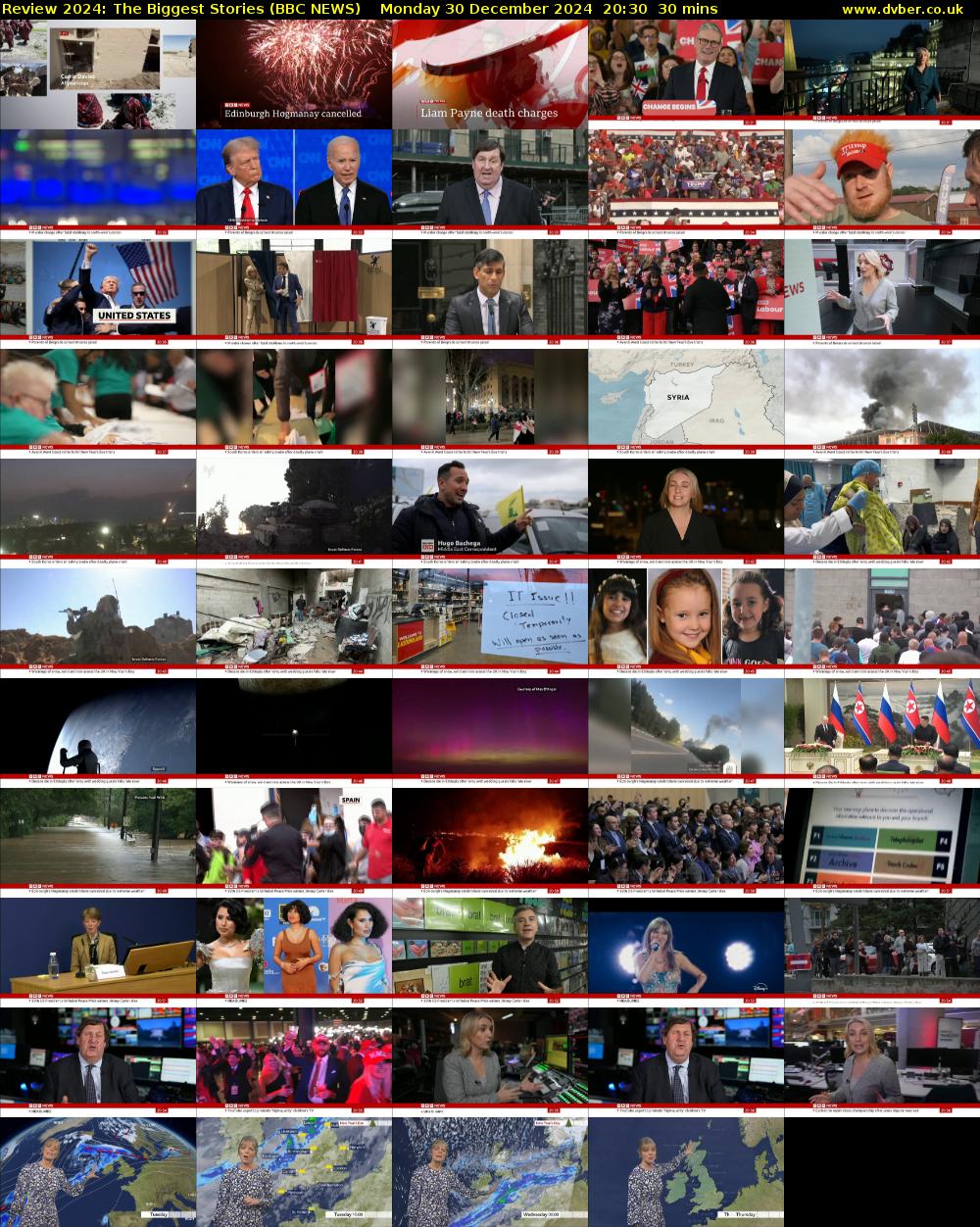 Review 2024: The Biggest Stories (BBC NEWS) Monday 30 December 2024 20:30 - 21:00