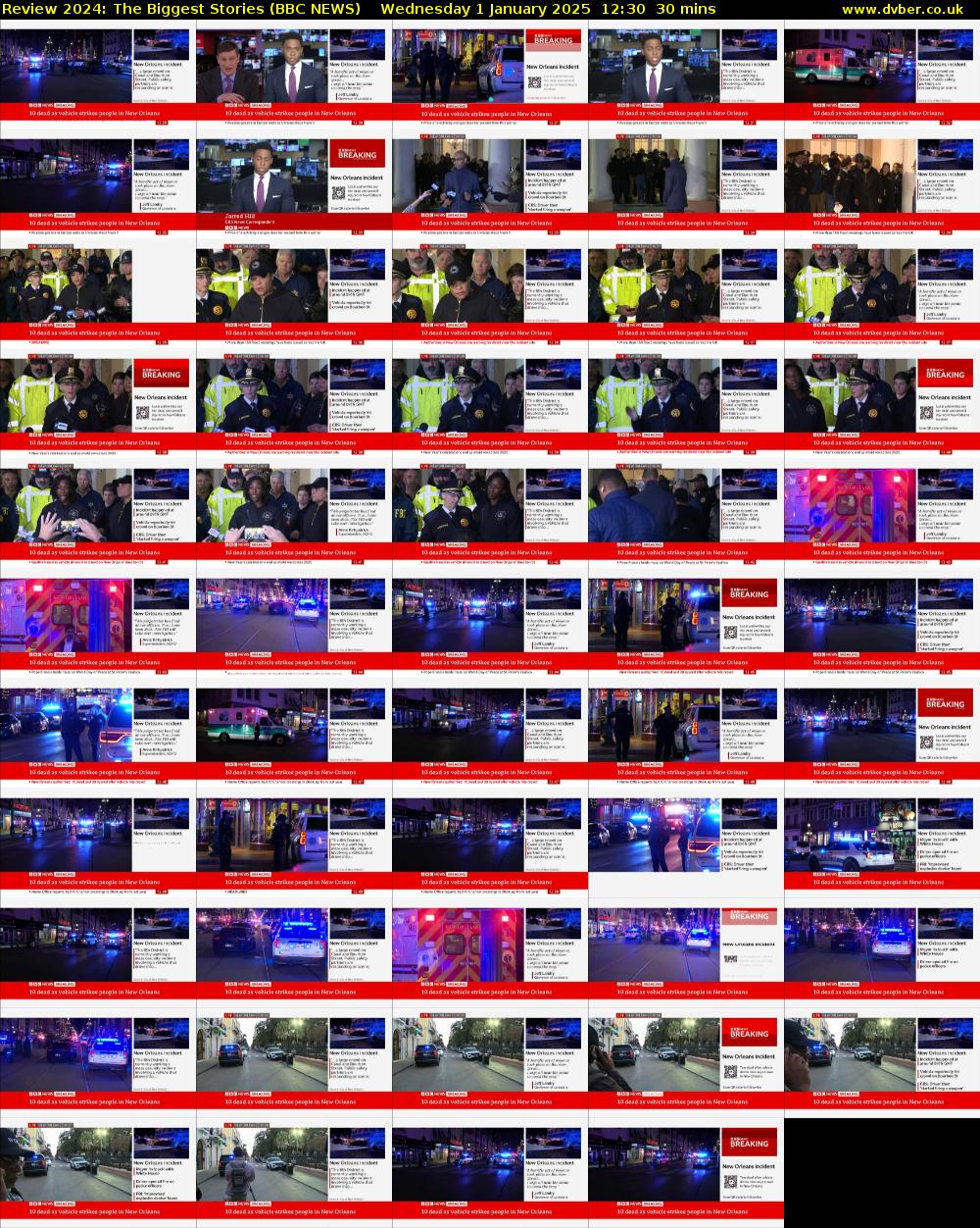 Review 2024: The Biggest Stories (BBC NEWS) Wednesday 1 January 2025 12:30 - 13:00
