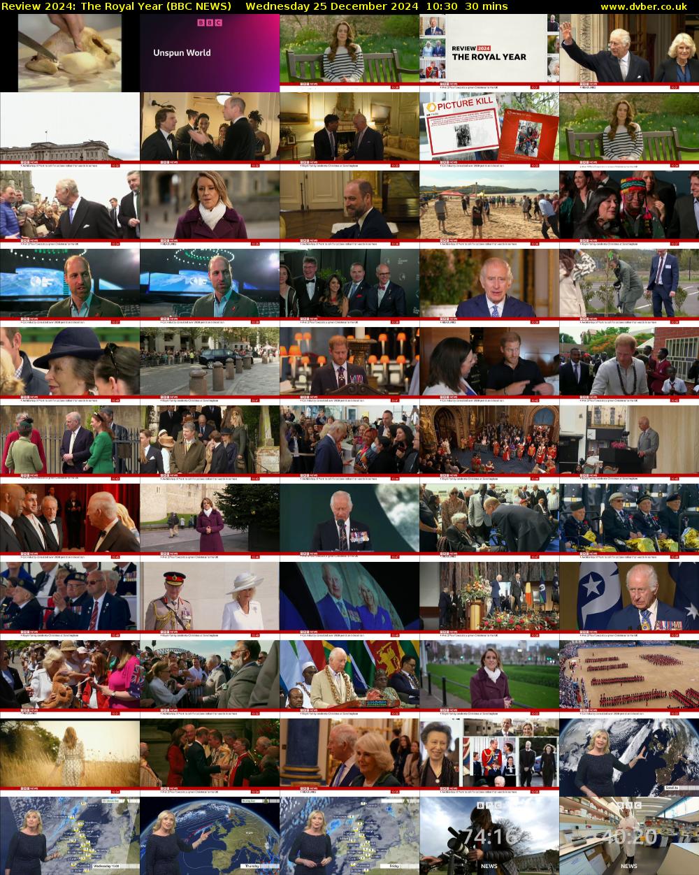Review 2024: The Royal Year (BBC NEWS) Wednesday 25 December 2024 10:30 - 11:00
