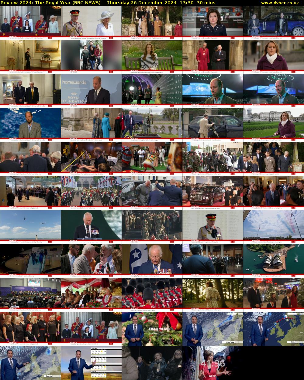 Review 2024: The Royal Year (BBC NEWS) Thursday 26 December 2024 13:30 - 14:00