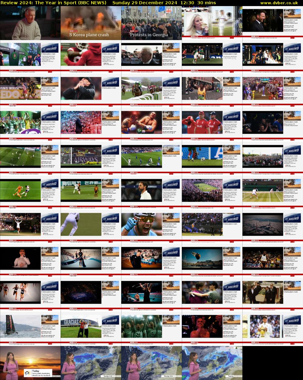 Review 2024: The Year in Sport (BBC NEWS) Sunday 29 December 2024 12:30 - 13:00