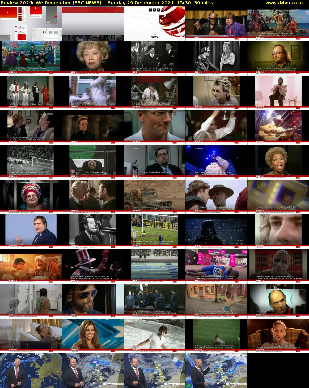 Review 2024: We Remember (BBC NEWS) Sunday 29 December 2024 15:30 - 16:00