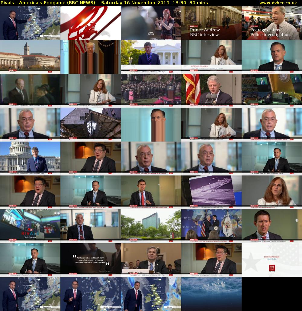 Rivals - America's Endgame (BBC NEWS) Saturday 16 November 2019 13:30 - 14:00