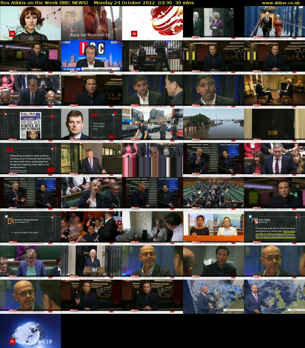 Ros Atkins on the Week (BBC NEWS) Monday 24 October 2022 03:30 - 04:00