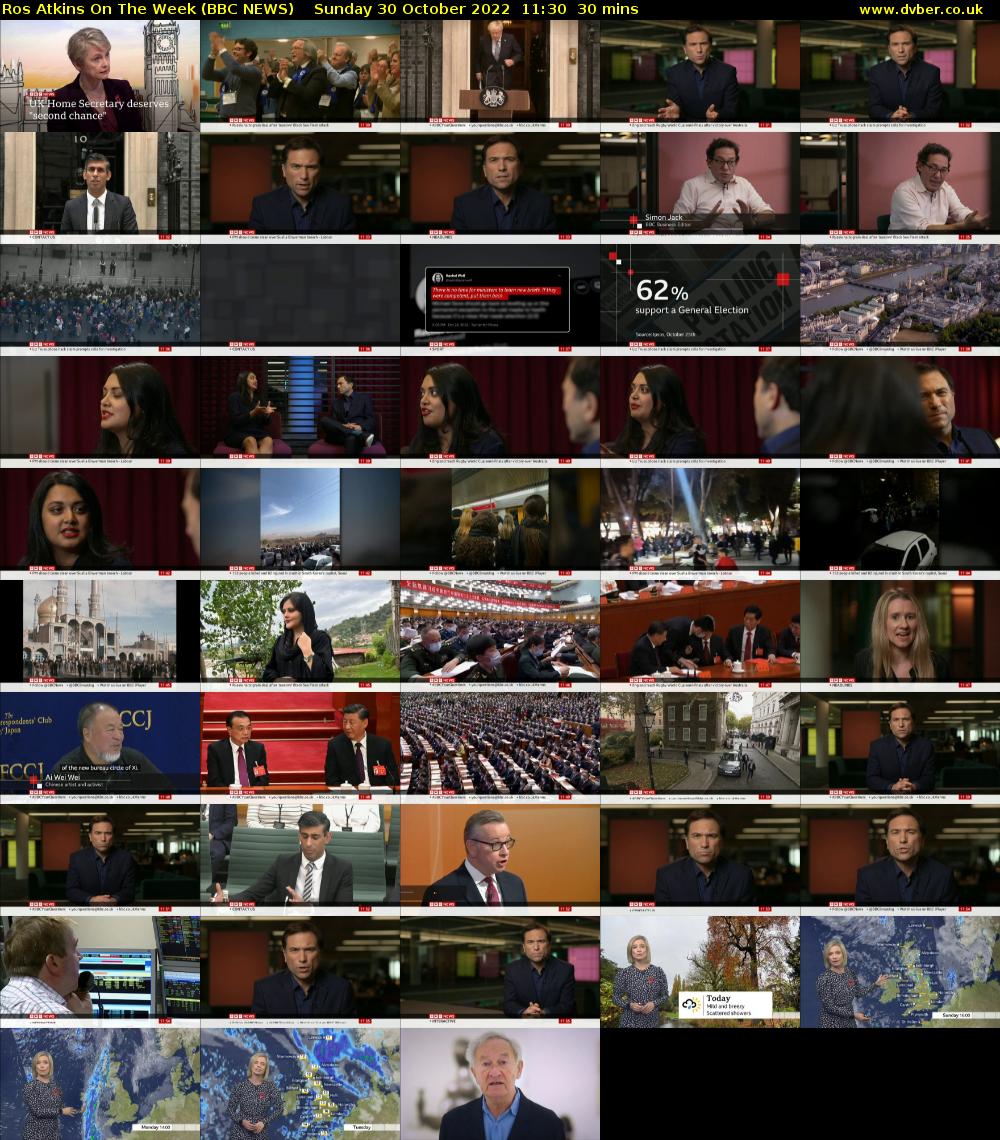 Ros Atkins on the Week (BBC NEWS) Sunday 30 October 2022 11:30 - 12:00