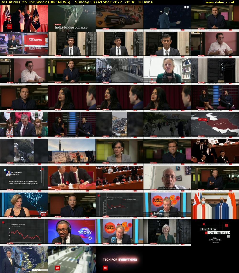 Ros Atkins on the Week (BBC NEWS) Sunday 30 October 2022 20:30 - 21:00