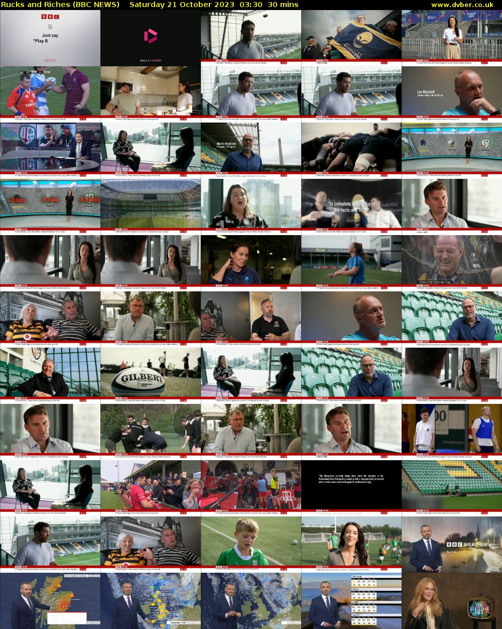 Rucks and Riches (BBC NEWS) Saturday 21 October 2023 03:30 - 04:00