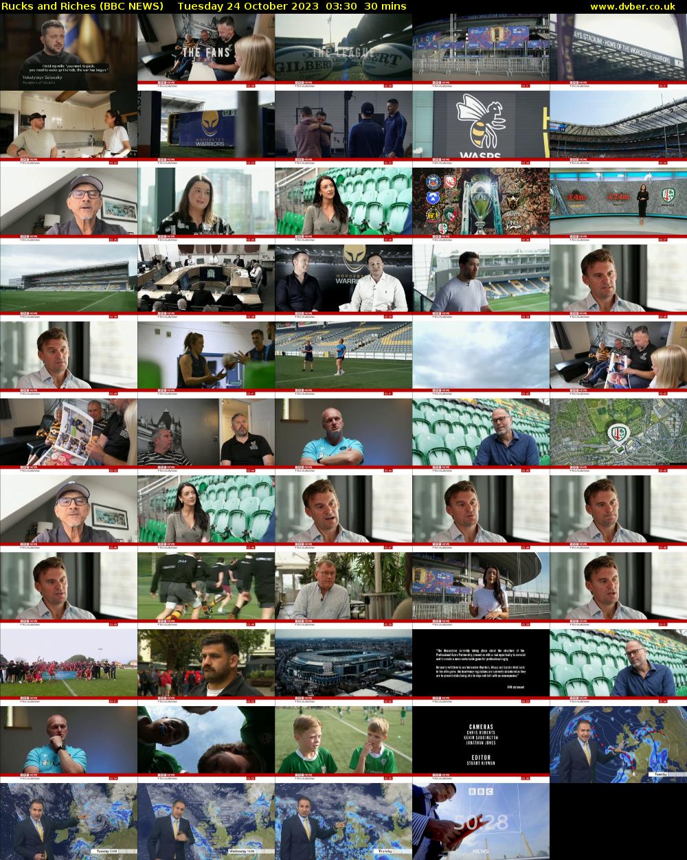 Rucks and Riches (BBC NEWS) Tuesday 24 October 2023 03:30 - 04:00