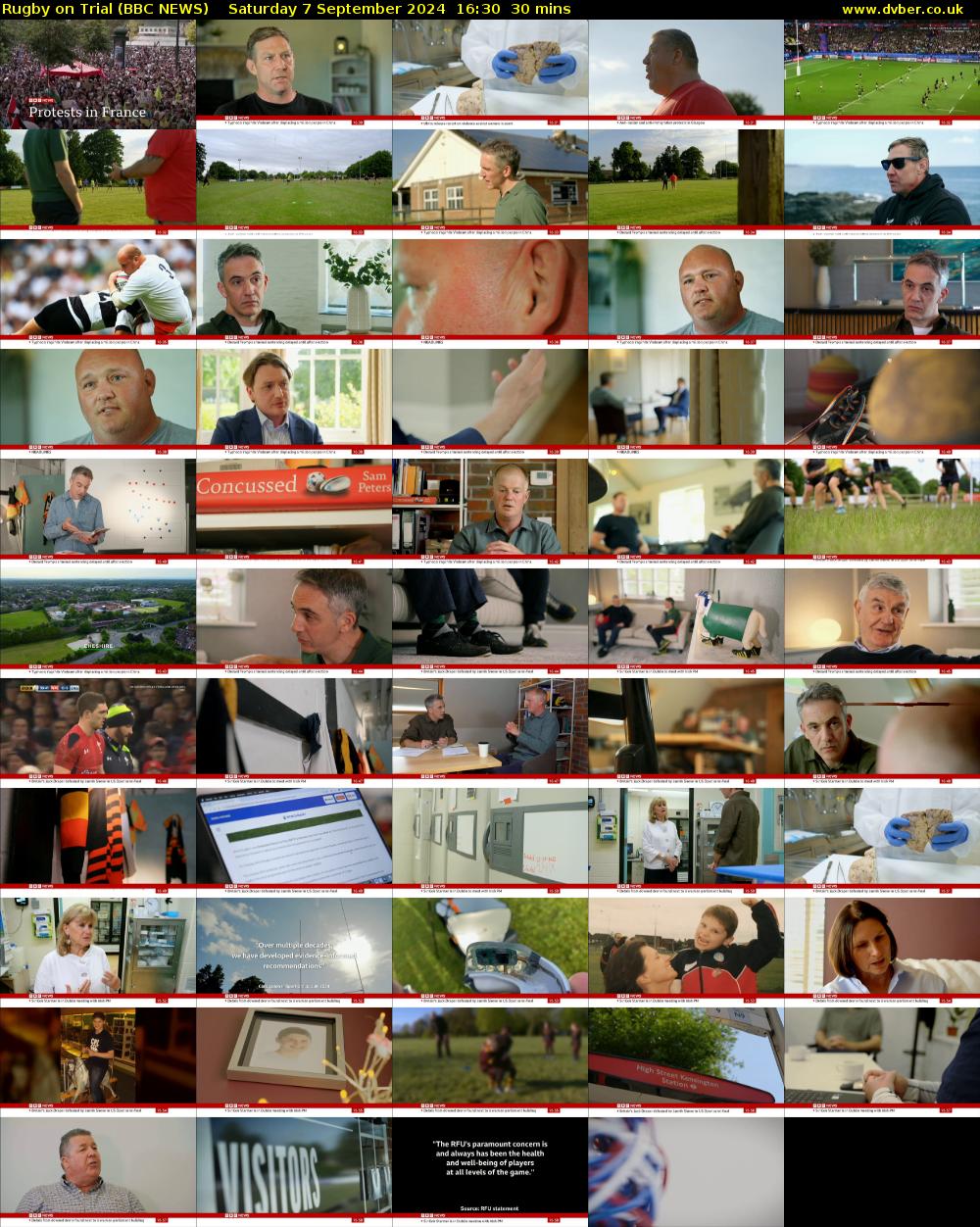 Rugby on Trial (BBC NEWS) Saturday 7 September 2024 16:30 - 17:00