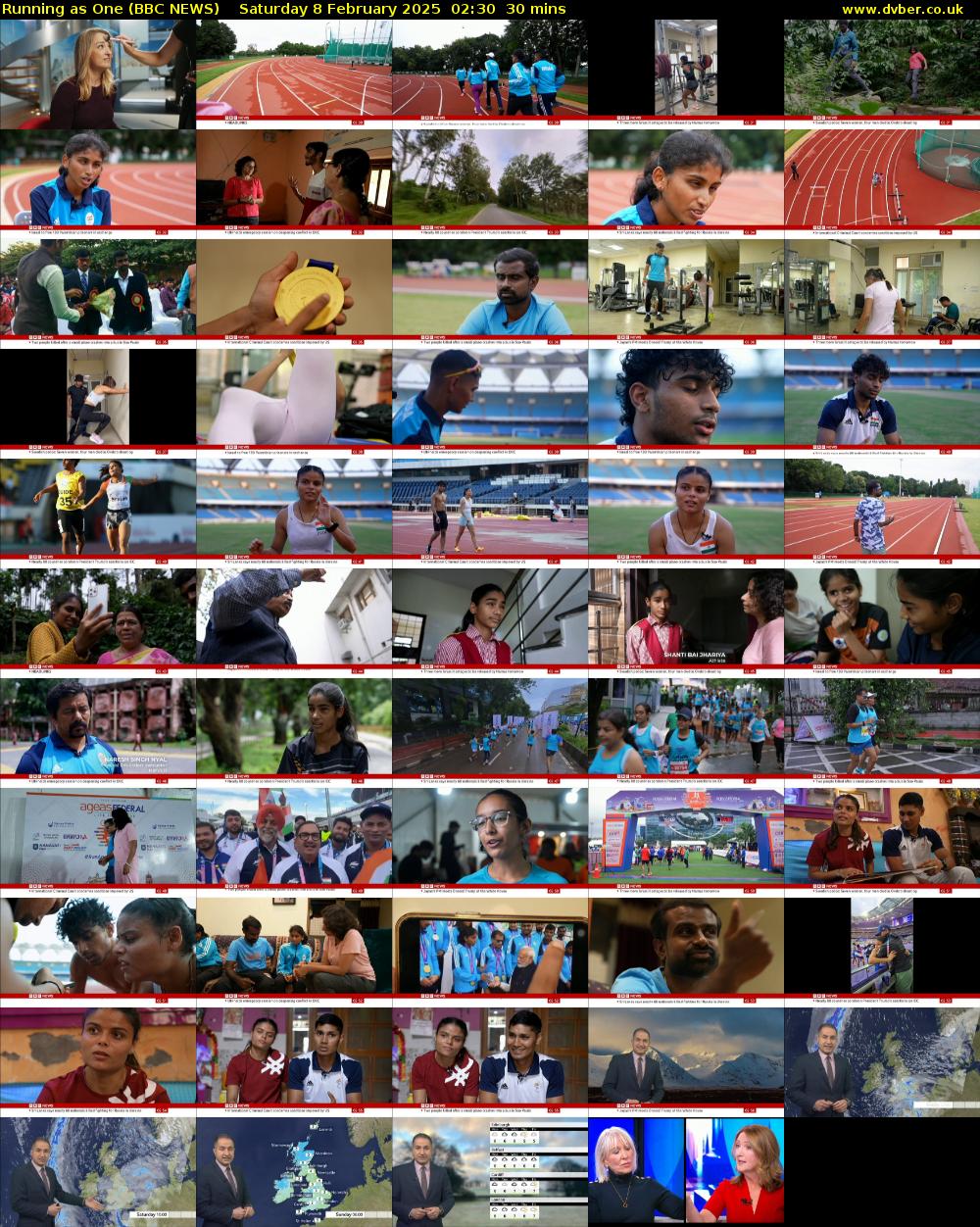 Running as One (BBC NEWS) Saturday 8 February 2025 02:30 - 03:00