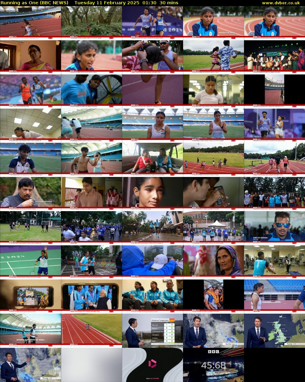 Running as One (BBC NEWS) Tuesday 11 February 2025 01:30 - 02:00