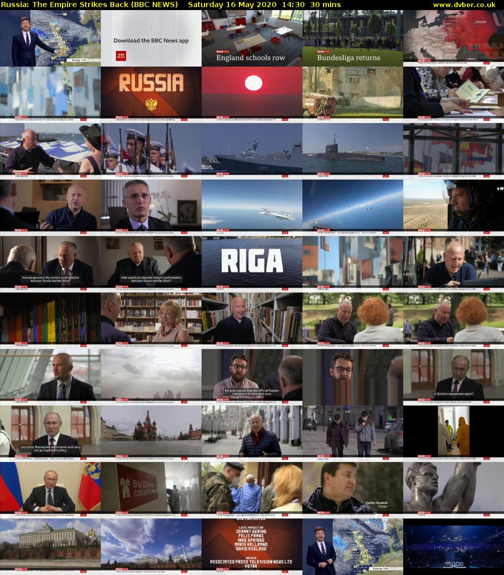Russia: The Empire Strikes Back (BBC NEWS) Saturday 16 May 2020 14:30 - 15:00
