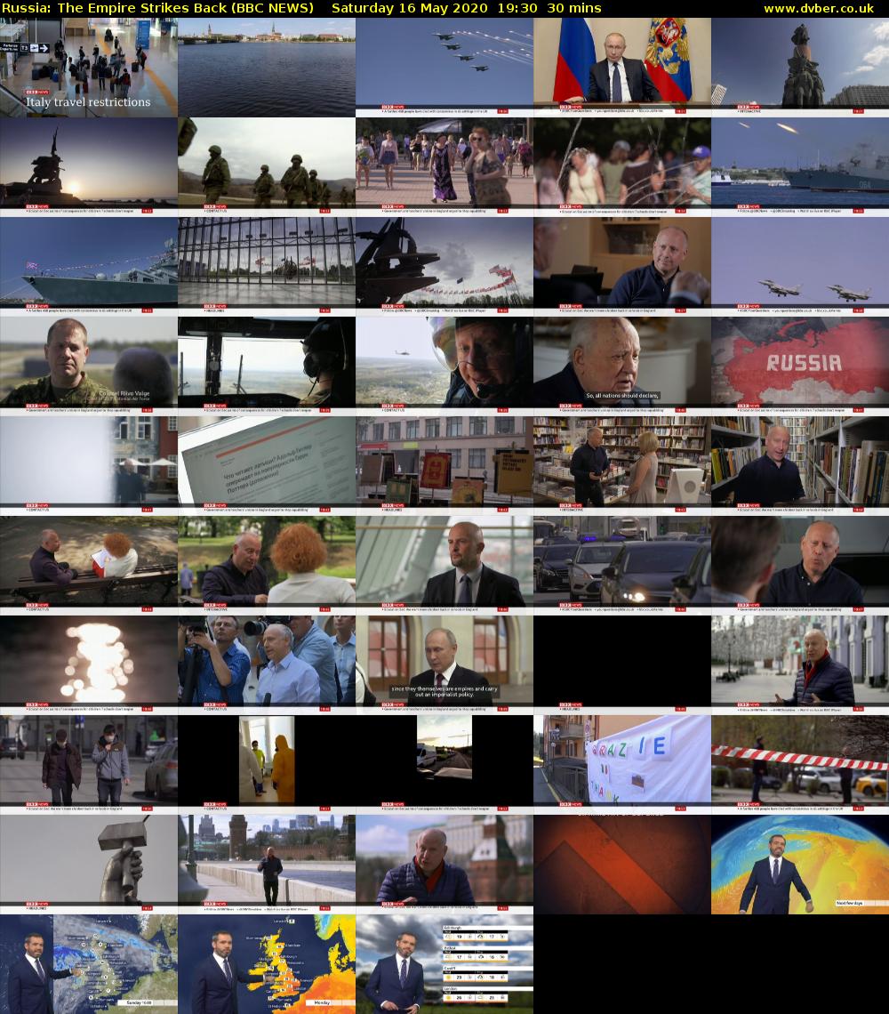 Russia: The Empire Strikes Back (BBC NEWS) Saturday 16 May 2020 19:30 - 20:00
