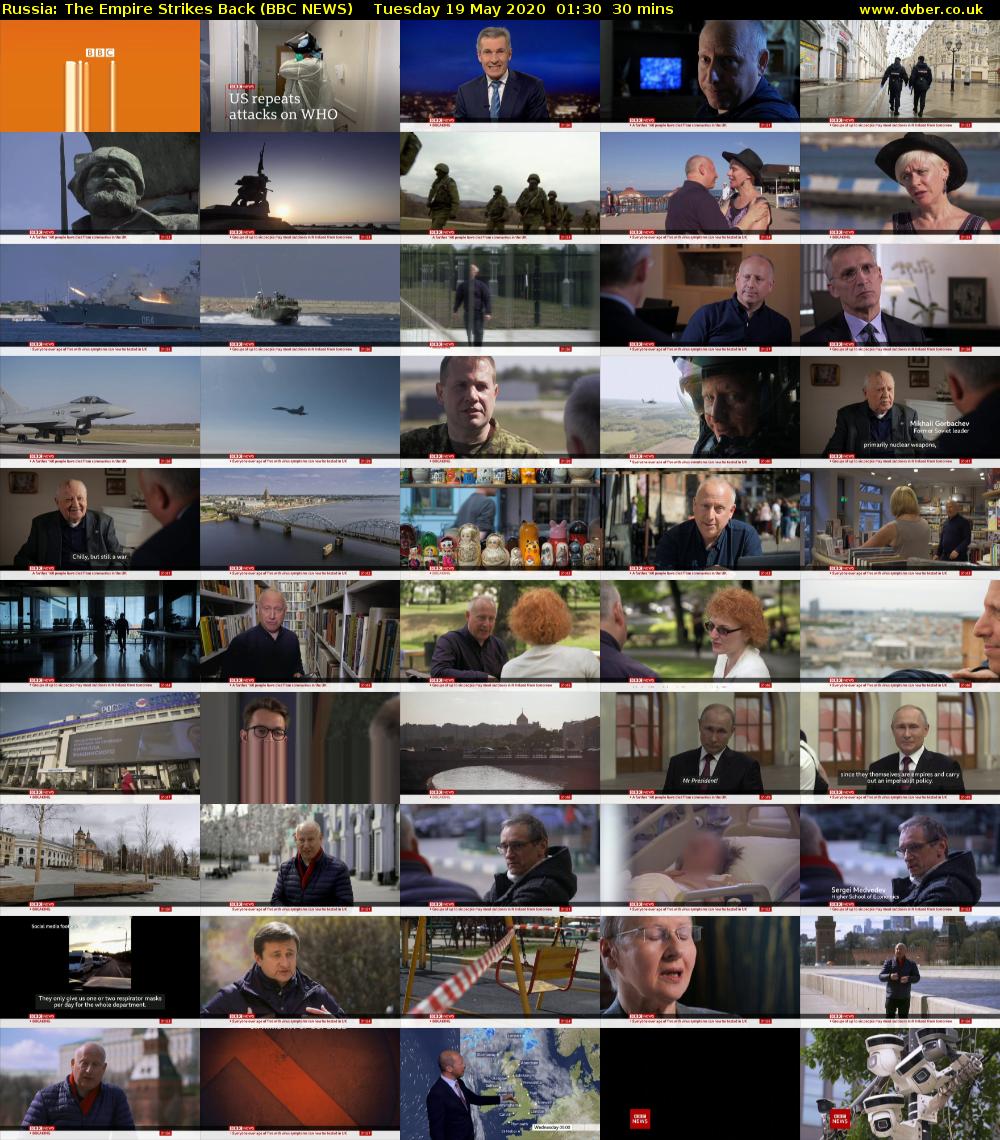 Russia: The Empire Strikes Back (BBC NEWS) Tuesday 19 May 2020 01:30 - 02:00