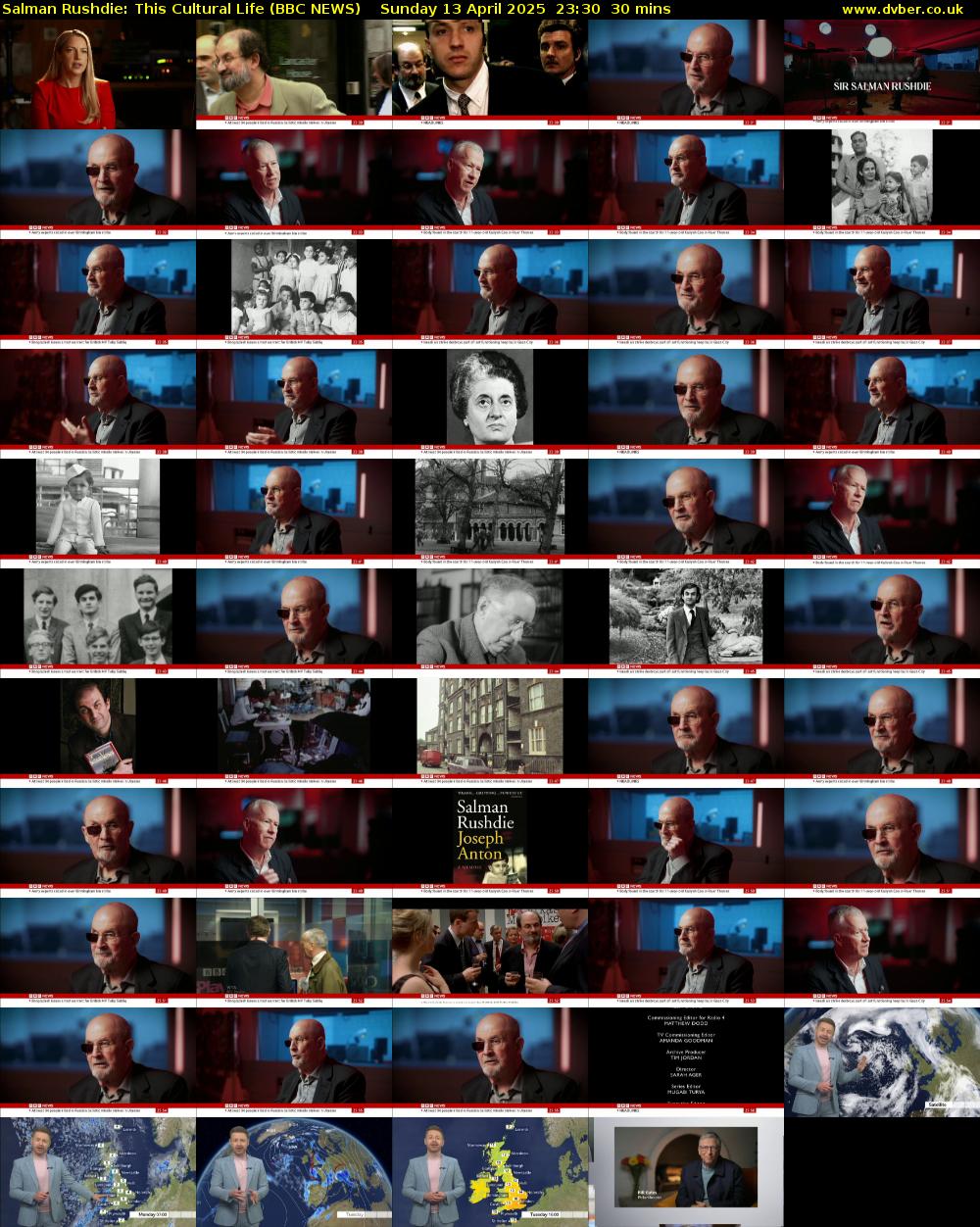 Salman Rushdie: This Cultural Life (BBC NEWS) Sunday 13 April 2025 23:30 - 00:00