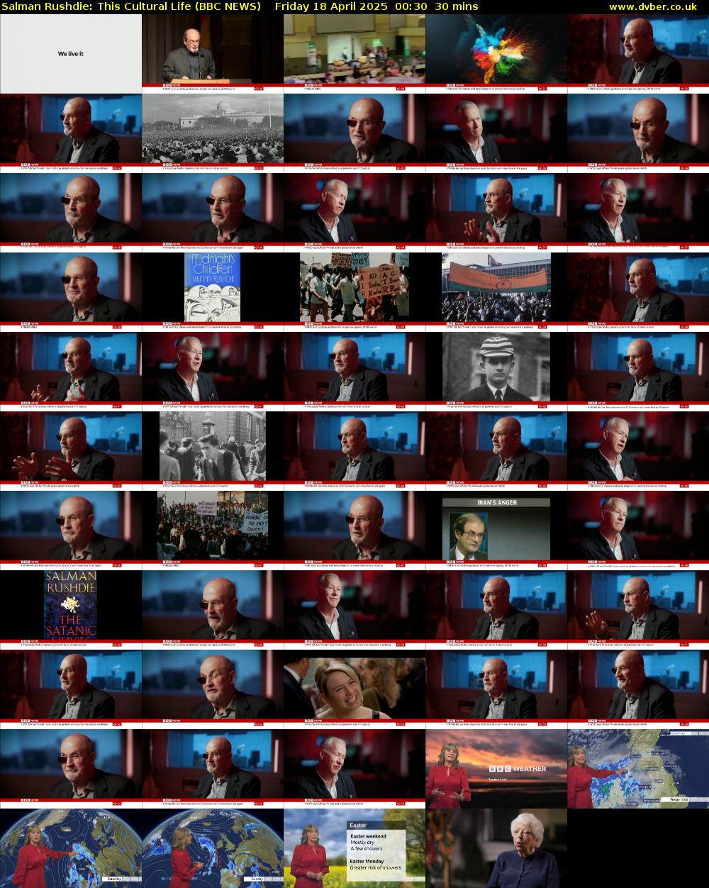 Salman Rushdie: This Cultural Life (BBC NEWS) Friday 18 April 2025 00:30 - 01:00