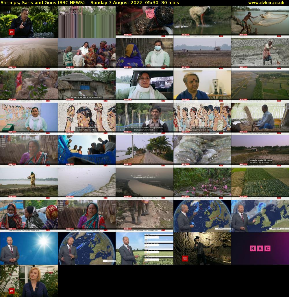 Shrimps, Saris and Guns (BBC NEWS) Sunday 7 August 2022 05:30 - 06:00