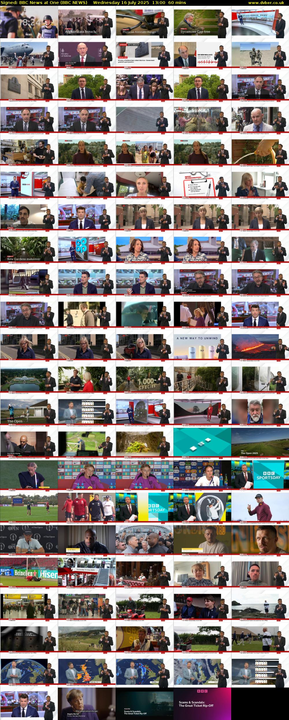 Signed: BBC News at One (BBC NEWS) Wednesday 16 July 2025 13:00 - 14:00