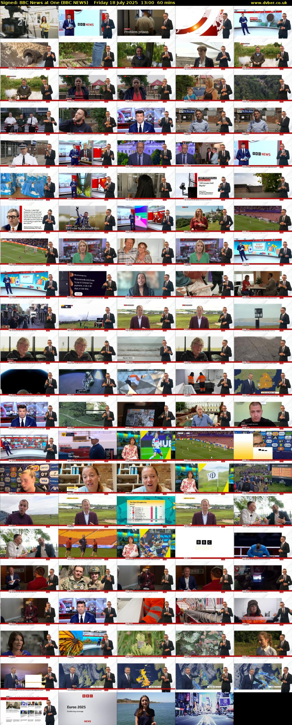 Signed: BBC News at One (BBC NEWS) Friday 18 July 2025 13:00 - 14:00