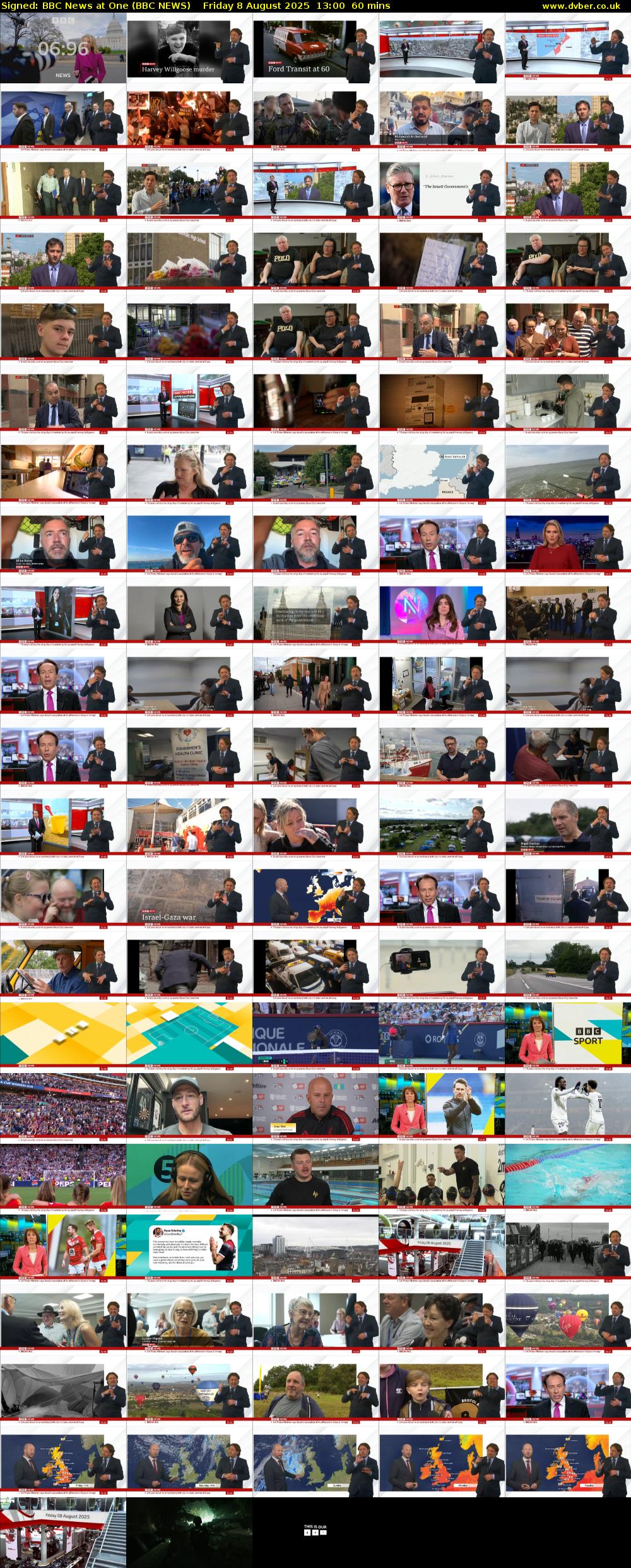 Signed: BBC News at One (BBC NEWS) Friday 8 August 2025 13:00 - 14:00