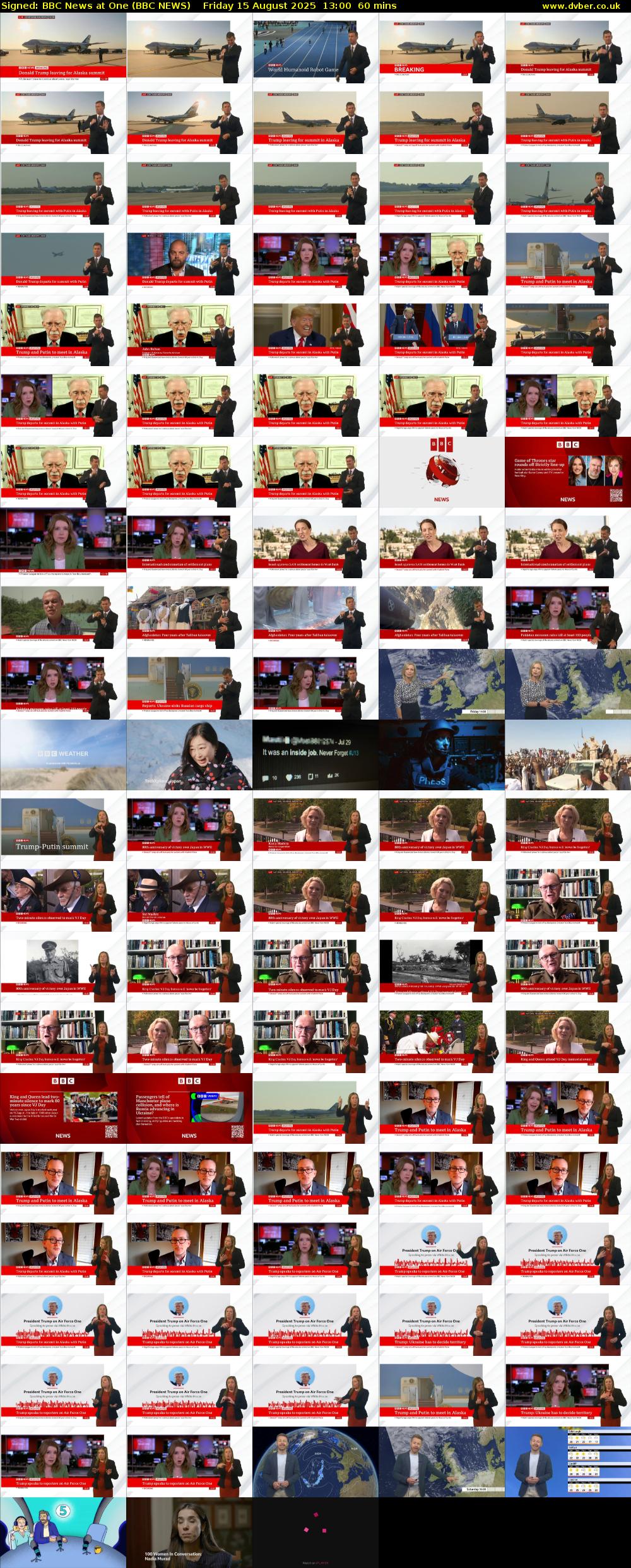 Signed: BBC News at One (BBC NEWS) Friday 15 August 2025 13:00 - 14:00