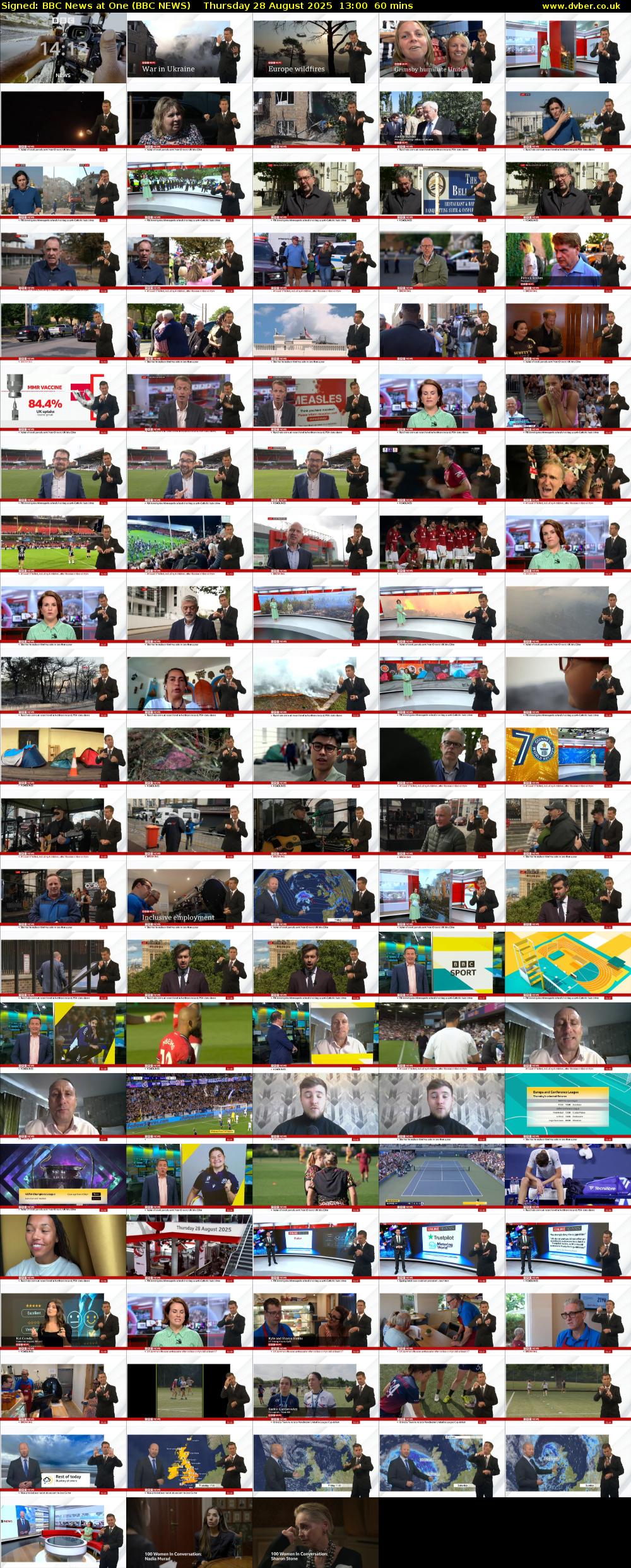 Signed: BBC News at One (BBC NEWS) Thursday 28 August 2025 13:00 - 14:00