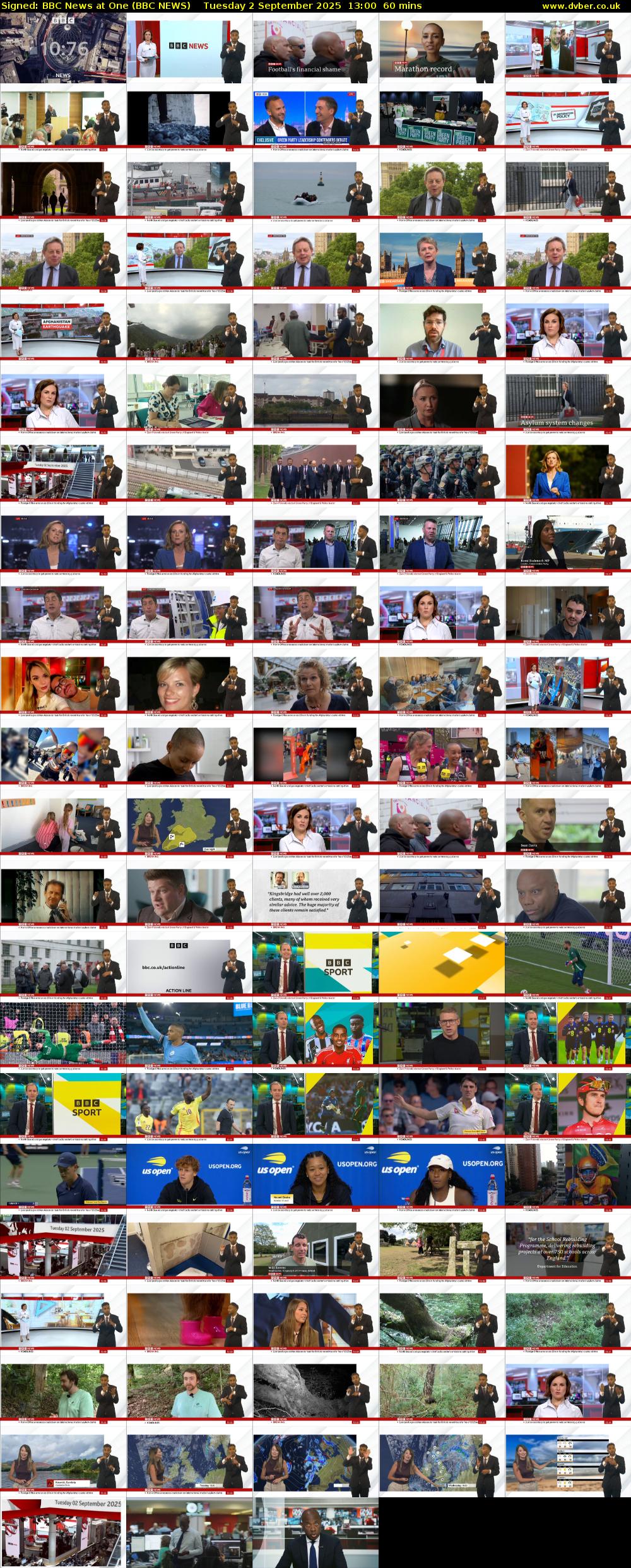Signed: BBC News at One (BBC NEWS) Tuesday 2 September 2025 13:00 - 14:00
