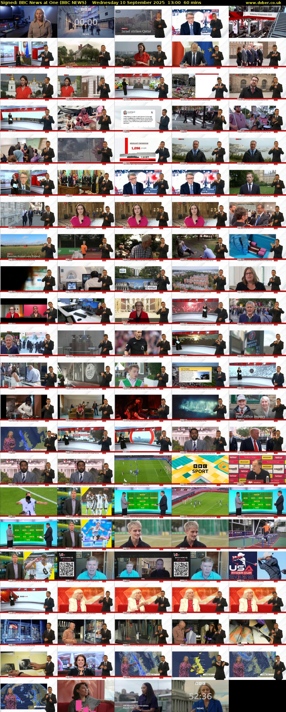 Signed: BBC News at One (BBC NEWS) Wednesday 10 September 2025 13:00 - 14:00