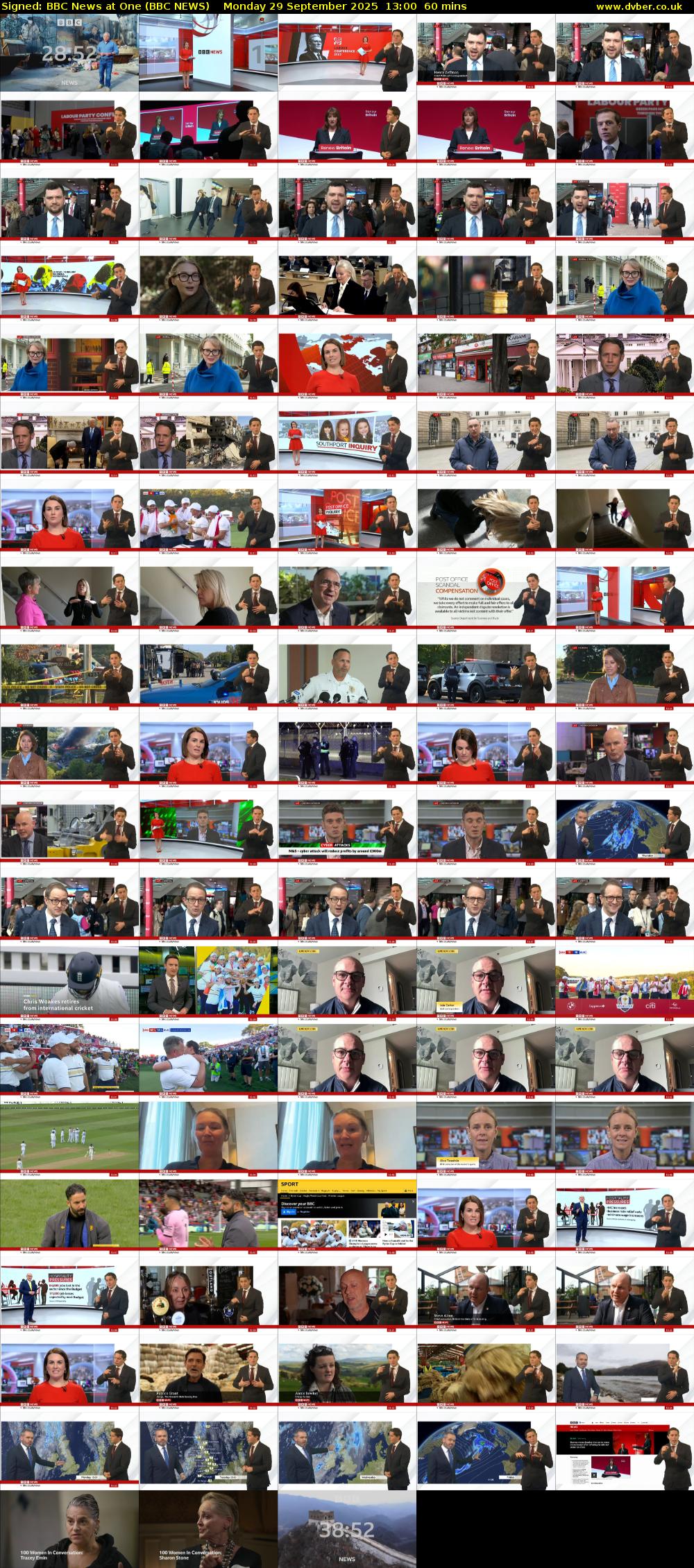Signed: BBC News at One (BBC NEWS) Monday 29 September 2025 13:00 - 14:00