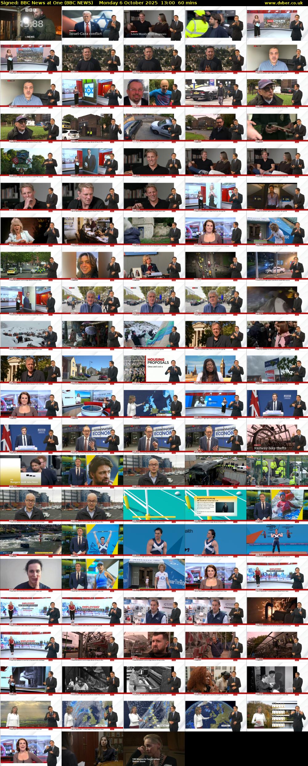 Signed: BBC News at One (BBC NEWS) Monday 6 October 2025 13:00 - 14:00